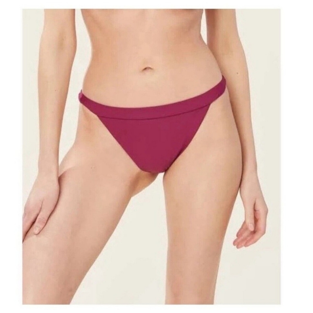 Andie Swim The Caicos Bottom Cheeky Plum Bikini Bottoms Banded Waist Sz 12